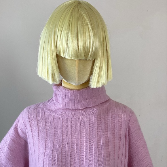 Millly Pink Cashmere Pearl Turtle Neck Sweater S - Picture 5 of 5